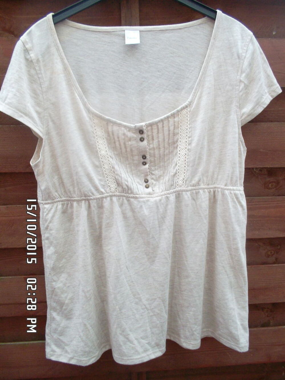 HAUT ECRU CAMAIEU*JUSTE 1E*KIKI60230 Vêtements