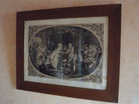 Tableau Ancien Lithographie Beau Cadre 30 Vendenheim (67)