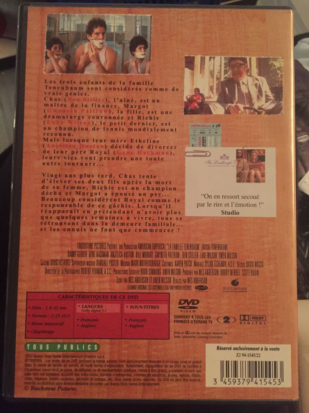DVD La famille TENENBAUM DVD et blu-ray