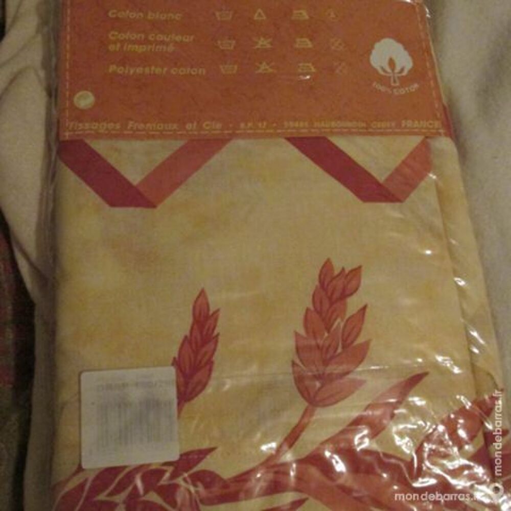 DRAP PLAT Coloris BEIGE &amp; Epis BLE 180 X 290 cm Cuisine