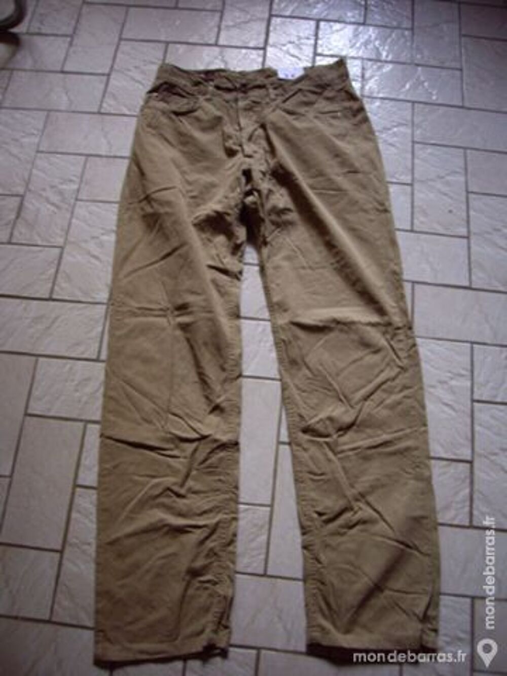 Pantalon Toile Kaki/Brun Homme T.42 Vêtements