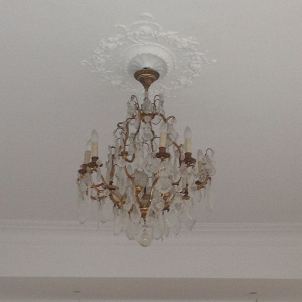 Magnifique lustre en cristal ancien Décoration