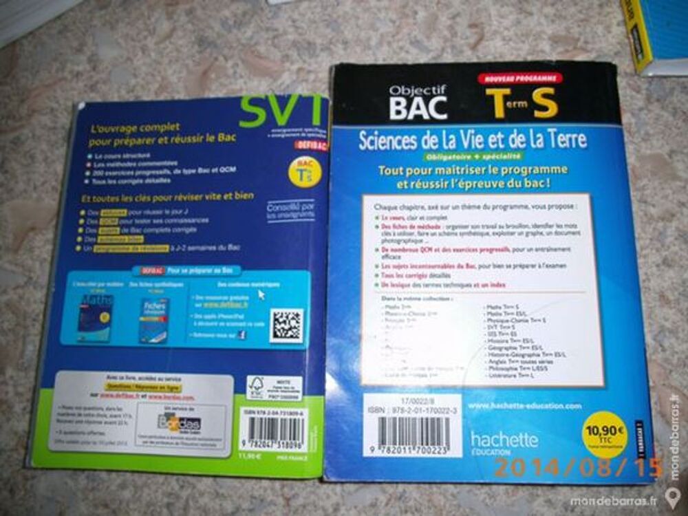DEFI BAC + OBJECTIF BAC SVT TERMINALE S Livres et BD