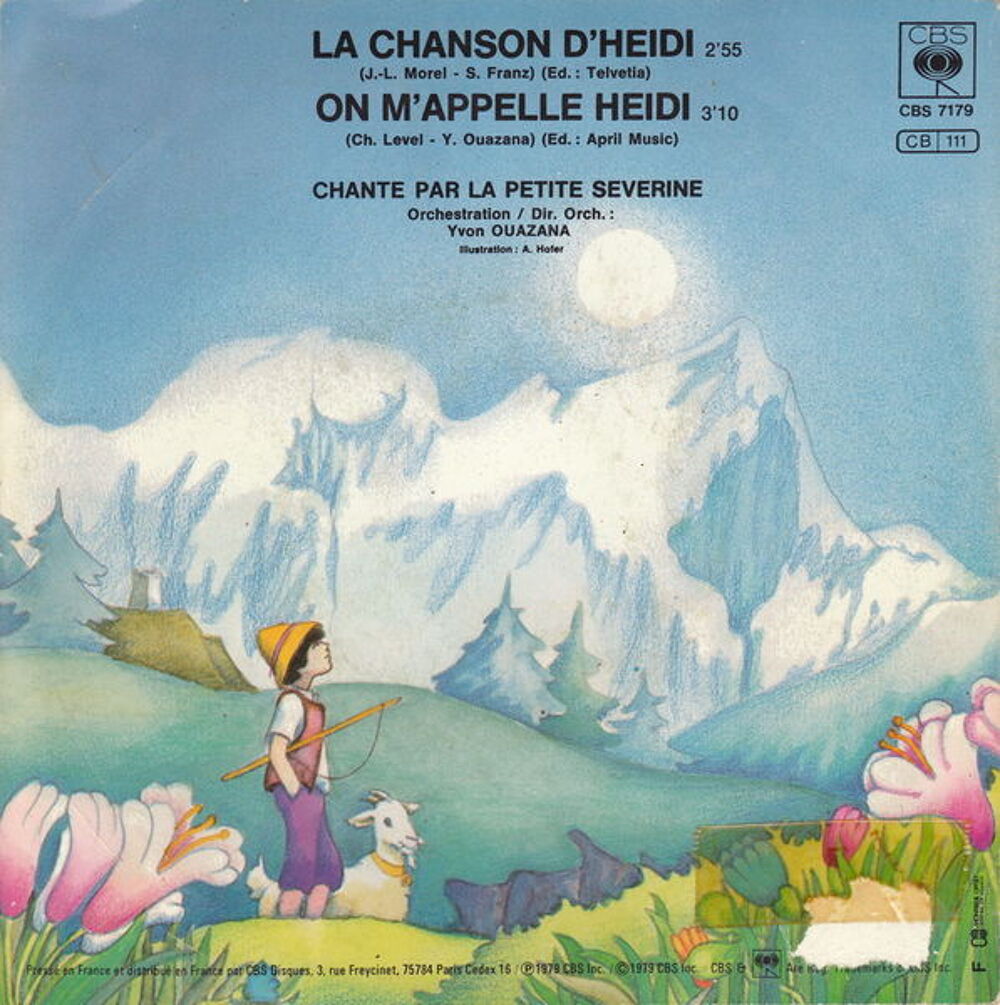 Disque vinyle 45 tours La chanson d'Heidi
CD et vinyles