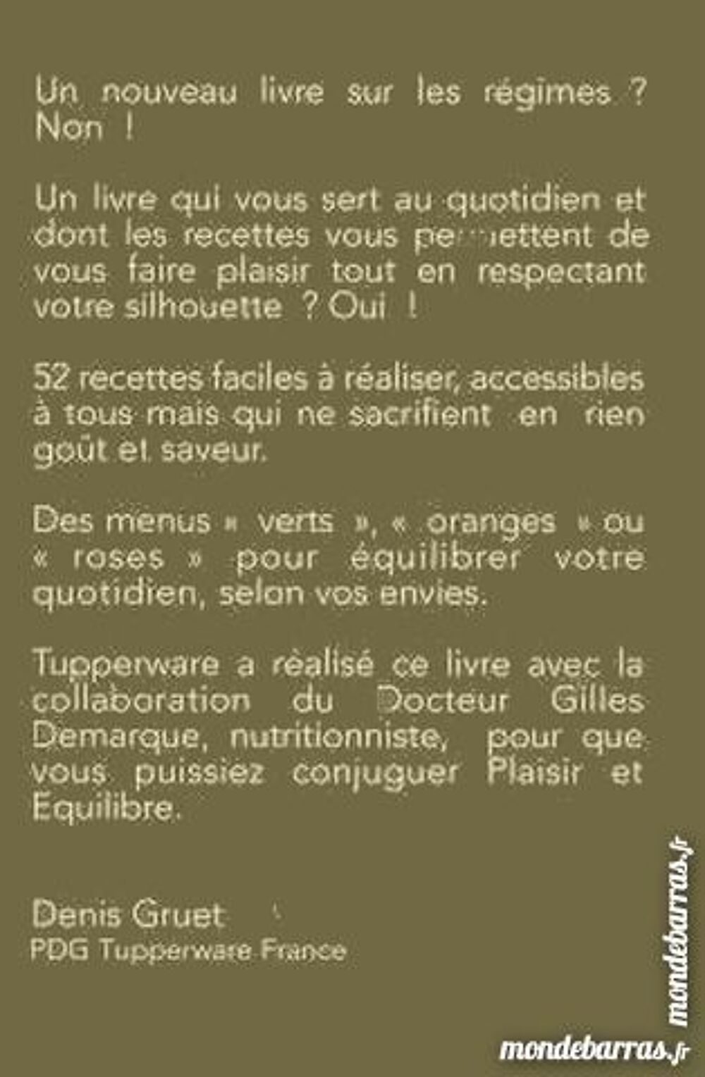 TUPPERWARE plaisirs &amp; &eacute;quilibre / prixportcompris Livres et BD
