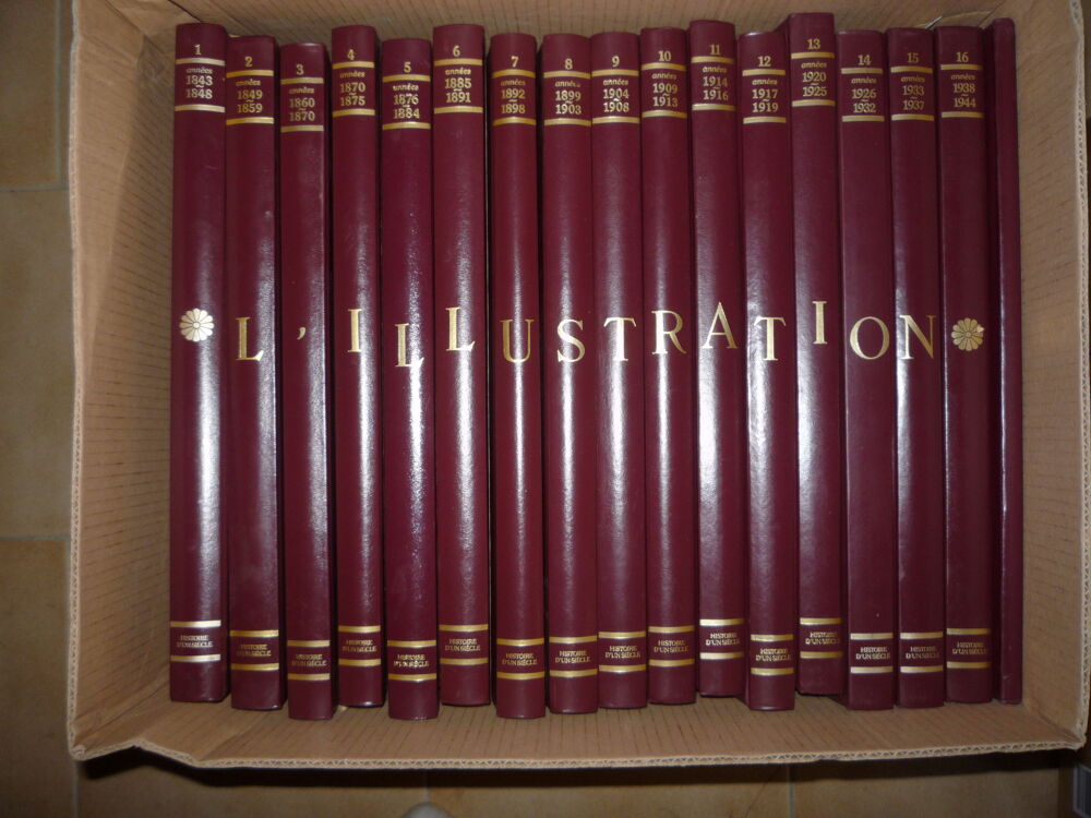L'Illustration 16 volumes de 1843 &agrave; 1944 Livres et BD