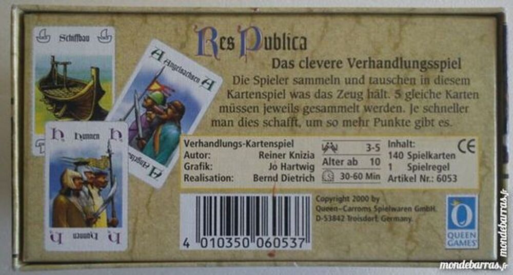Jeu de Soci&eacute;t&eacute; - Res Publica -- Le jeu de cartes Jeux / jouets