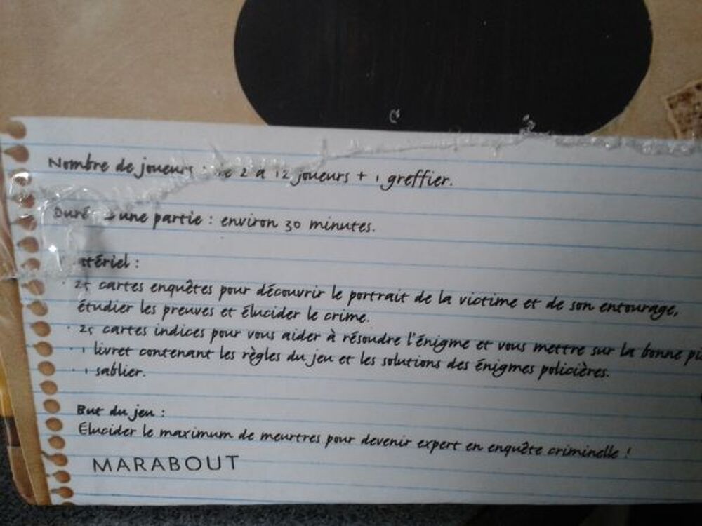 Jeux de soci&eacute;t&eacute; LA BOITE A ENQUETES CRIMINELLES Jeux / jouets
