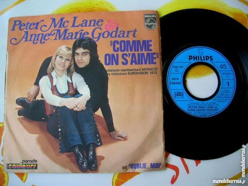 45 TOURS PETER Mc LANE &amp; A.M. GODART - EUROVISION CD et vinyles