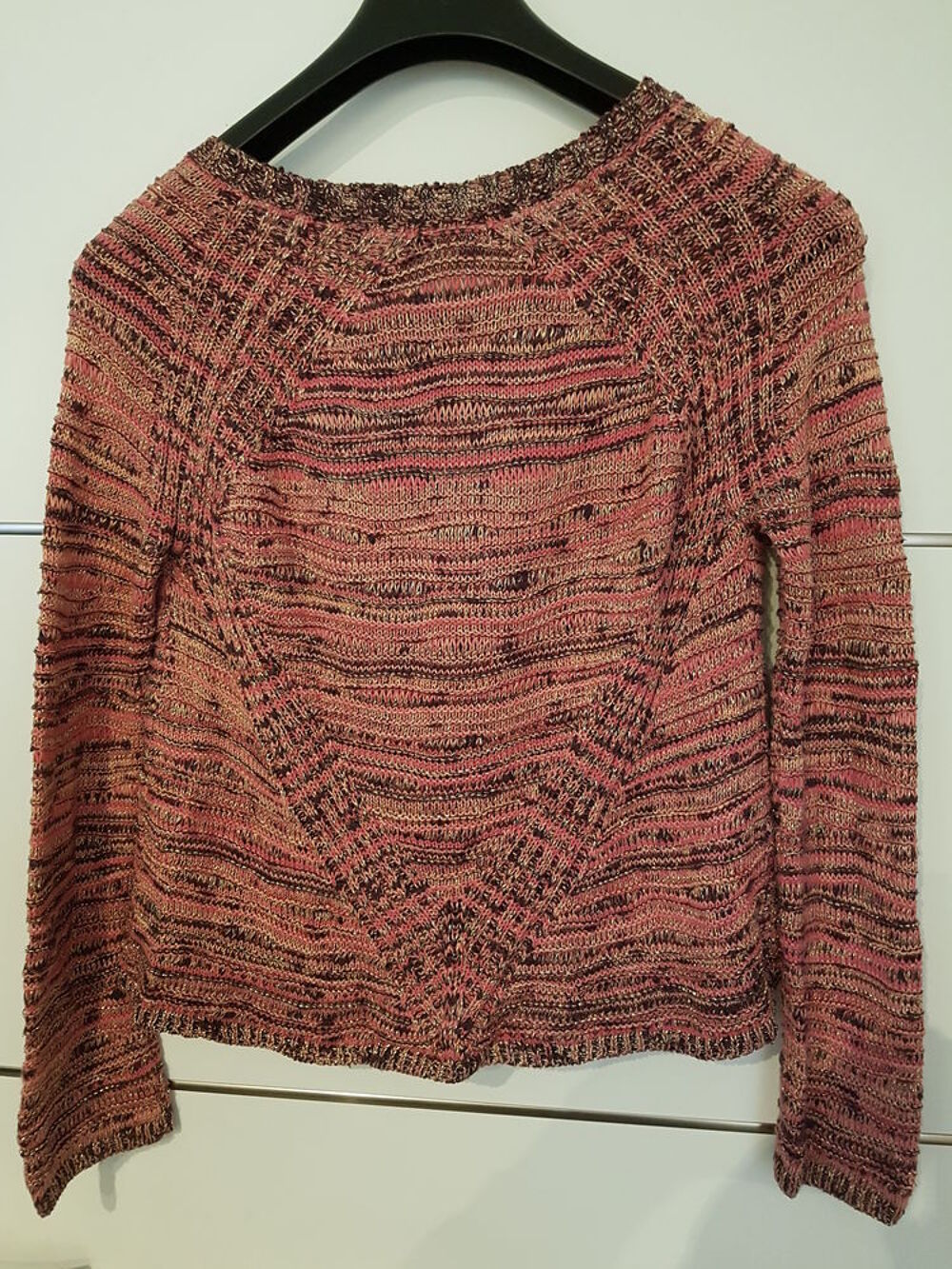 PULL MAJE ROSE DORE fil m&eacute;tallique or Vêtements