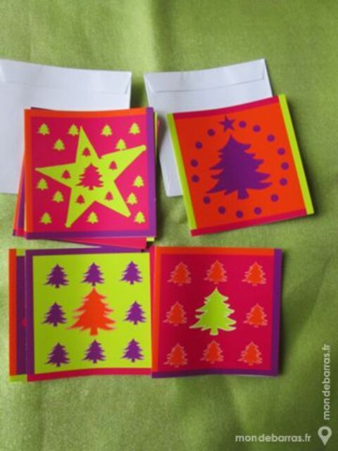 Lot de 10 mini cartes motif sapins avec enveloppe 3 Goussainville (95)
