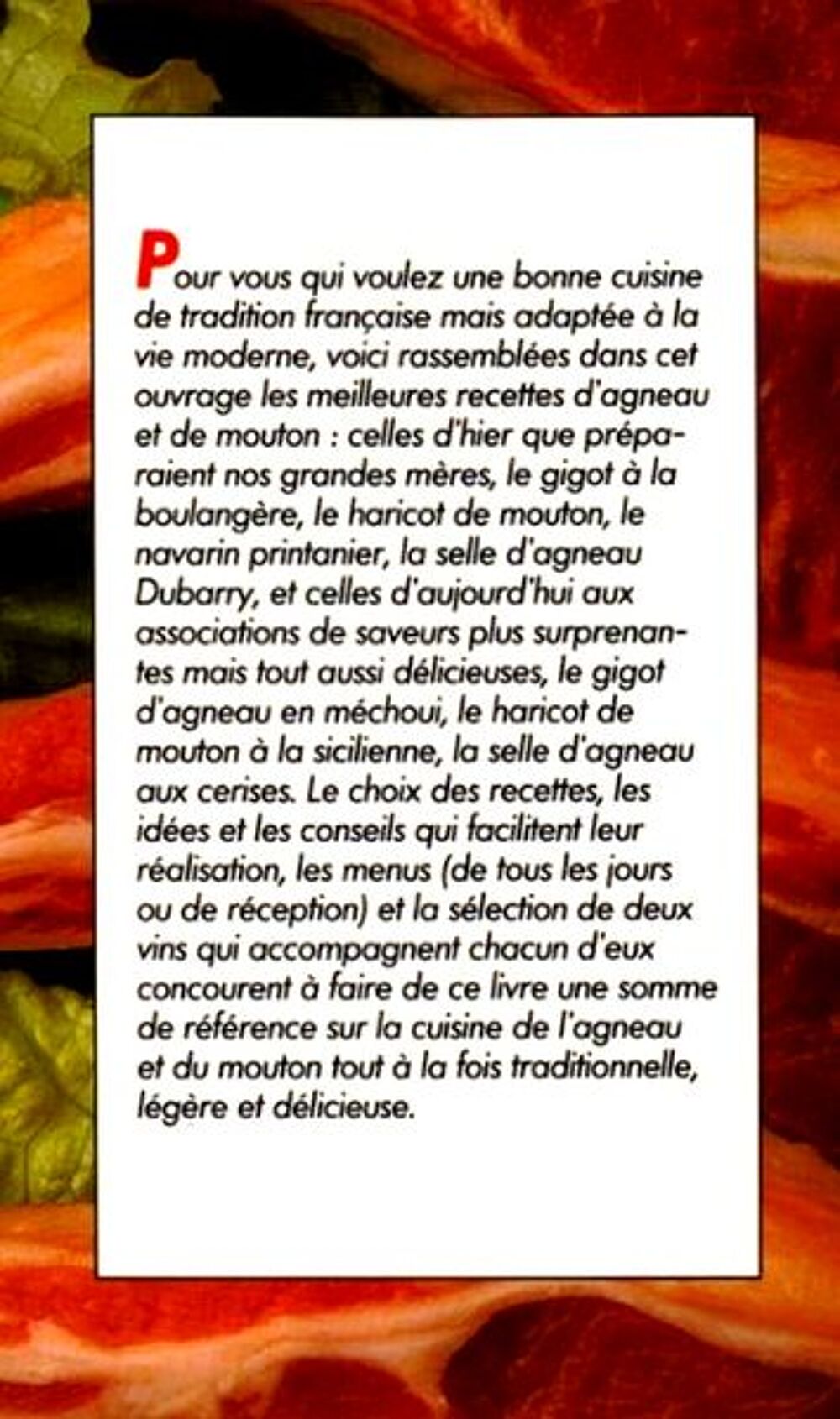 AGNEAU - cuisine - MOUTON / prixportcompris Livres et BD