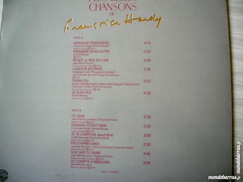 33 TOURS FRANCOISE HARDY Les plus belles chansons CD et vinyles