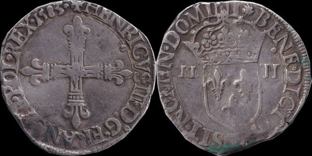 Henri III quart d'&eacute;cu 1583T Nantes, point 5&egrave;me 