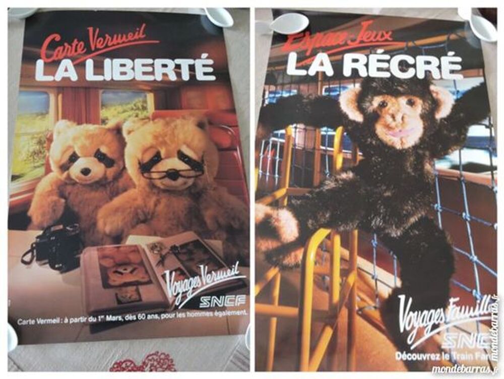 6 Posters publicitaires SNCF 1980 