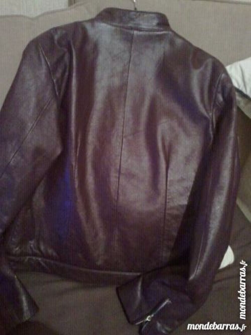 Veste en Cuir Prune Avant Premi&egrave;re Vêtements