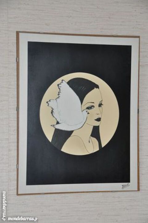 Tableau en sous verre, sign� ESTEL 9 Antony (92)