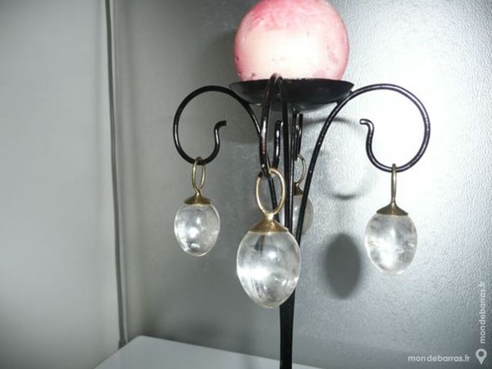 Bougeoir avec boule en cristal de roche Décoration