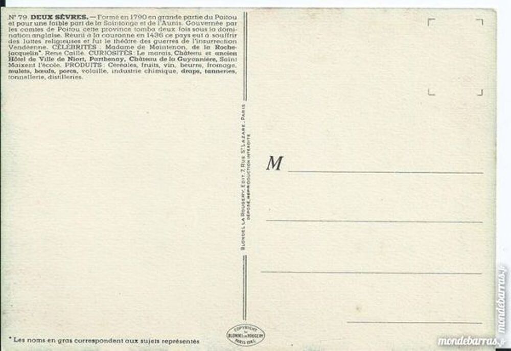 carte 1 cpsm d&eacute;partement 79 