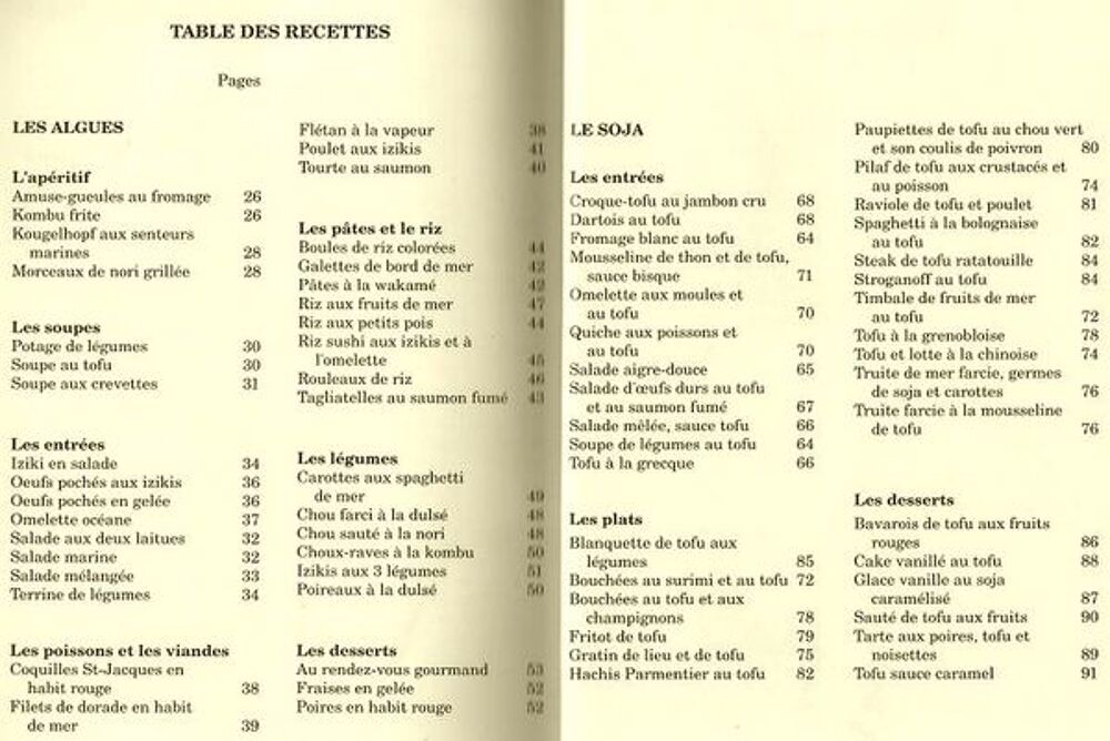 ALGUES ET LE SOJA EN CUISINE / prixportcompris Livres et BD