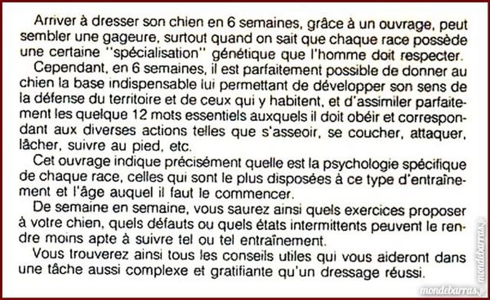 DRESSAGE - CHIEN - en 6 semaines / prixportcompris Livres et BD