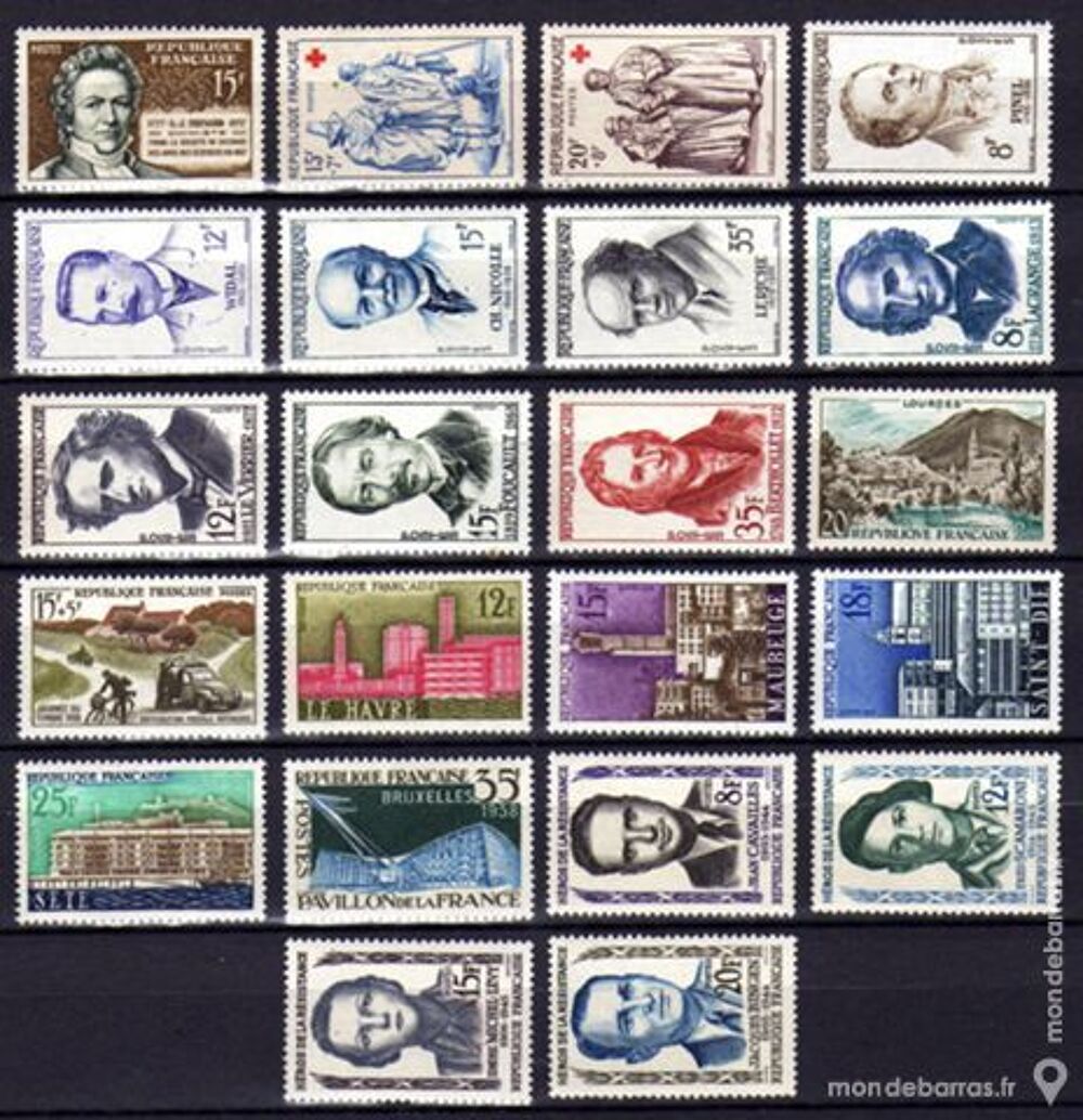 LOT N&deg; 16 - 26 Timbres France NEUFS 