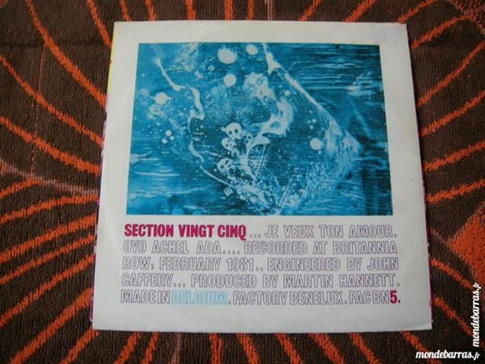 45 TOURS SECTION VINGT CINQ Je veux ton amour CD et vinyles