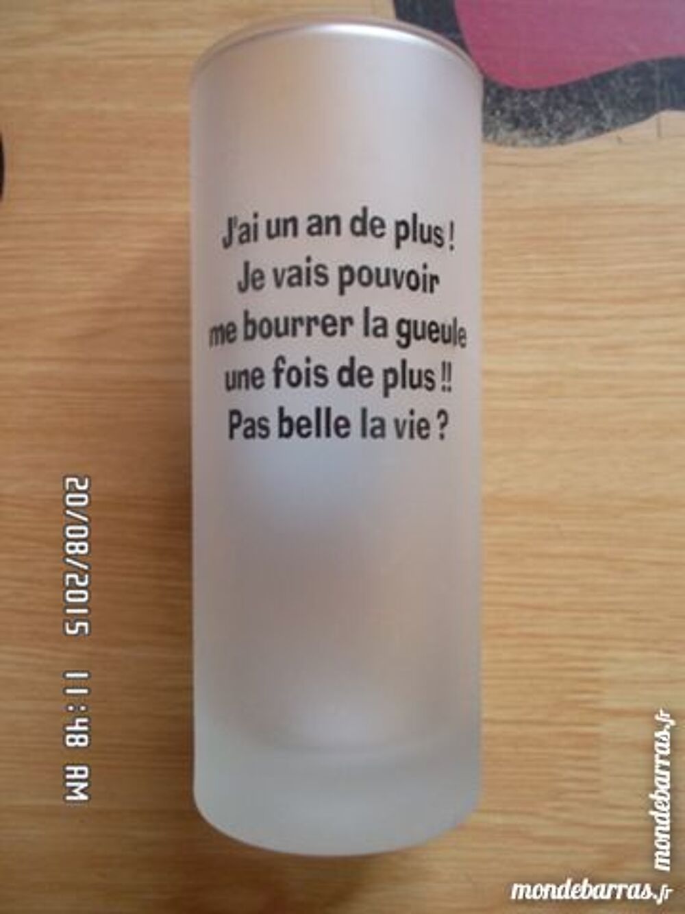 verre anniversaire Décoration