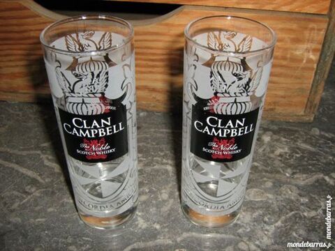 BAR BISTRO 2 verres whisky forme tube clan campbel 5 Marseille 13 (13)