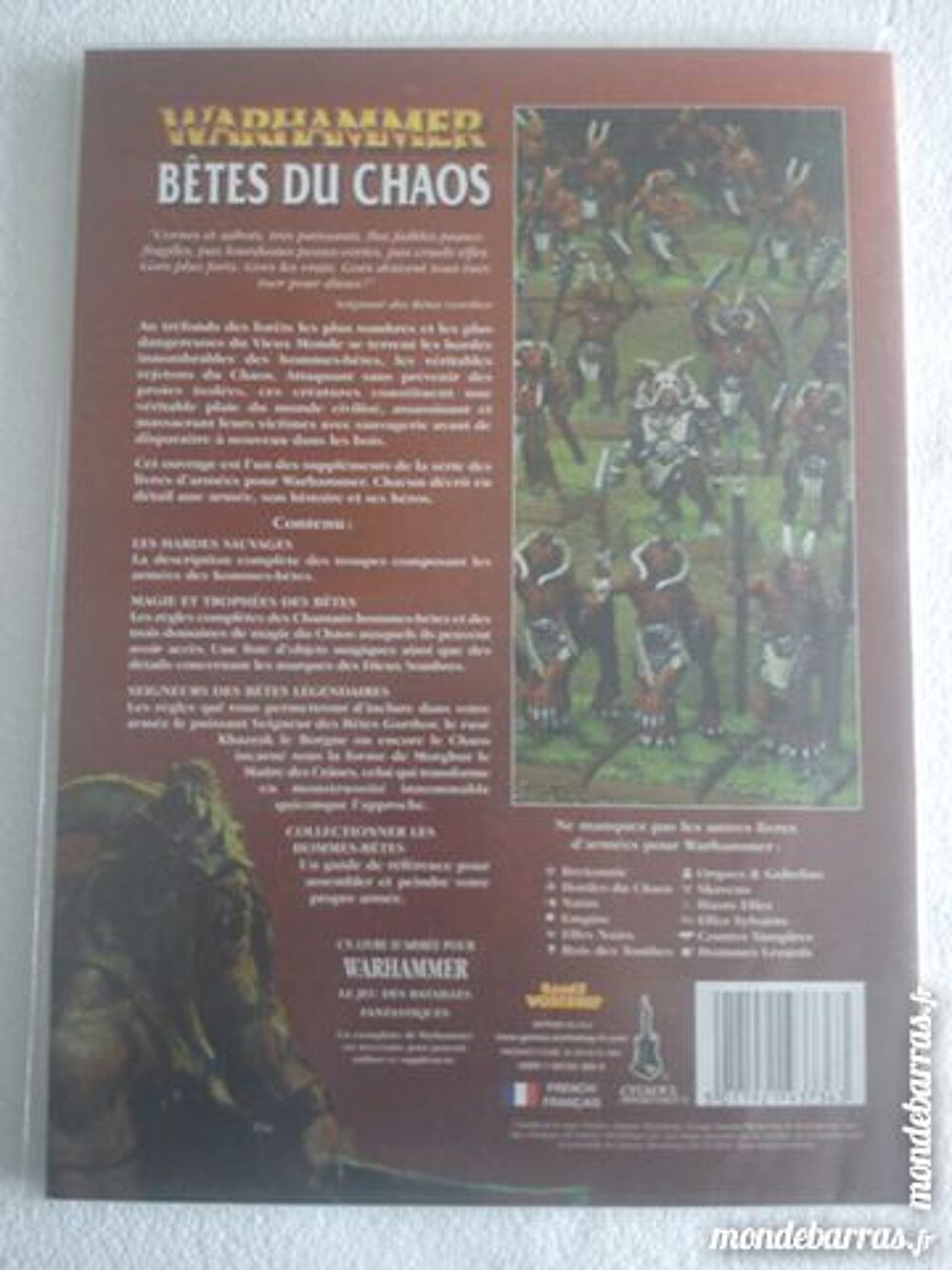 GW - Warhammer - Livres d'arm&eacute;es - B&ecirc;tes du Chaos Jeux / jouets