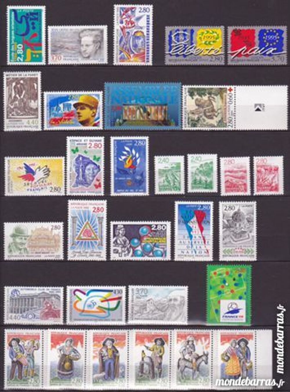 France 1995 timbres poste neufs , blocs , carnets 