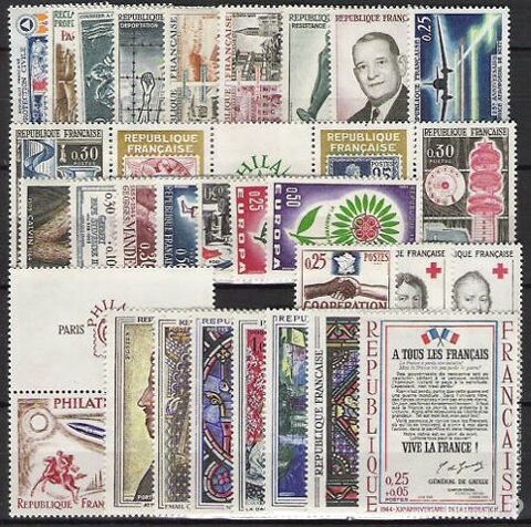 Anne complte timbres France 1964 NEUFS** 12 La Seyne-sur-Mer (83)