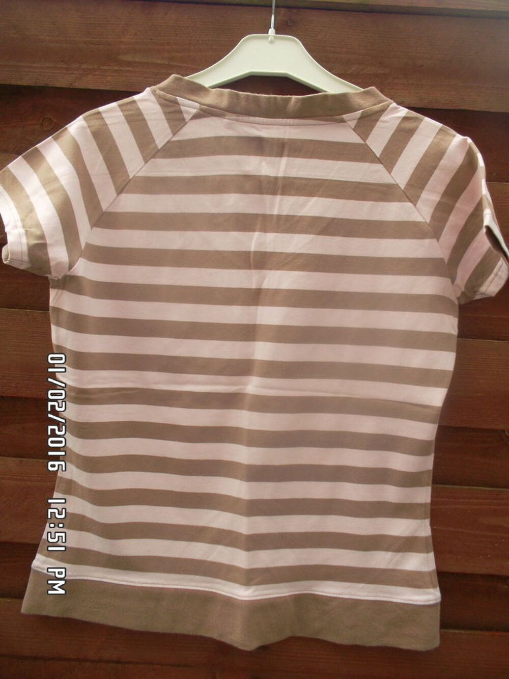 TEE SHIRT ROSE ET MARRON*JUSTE 2E*KIKI60230 Vêtements
