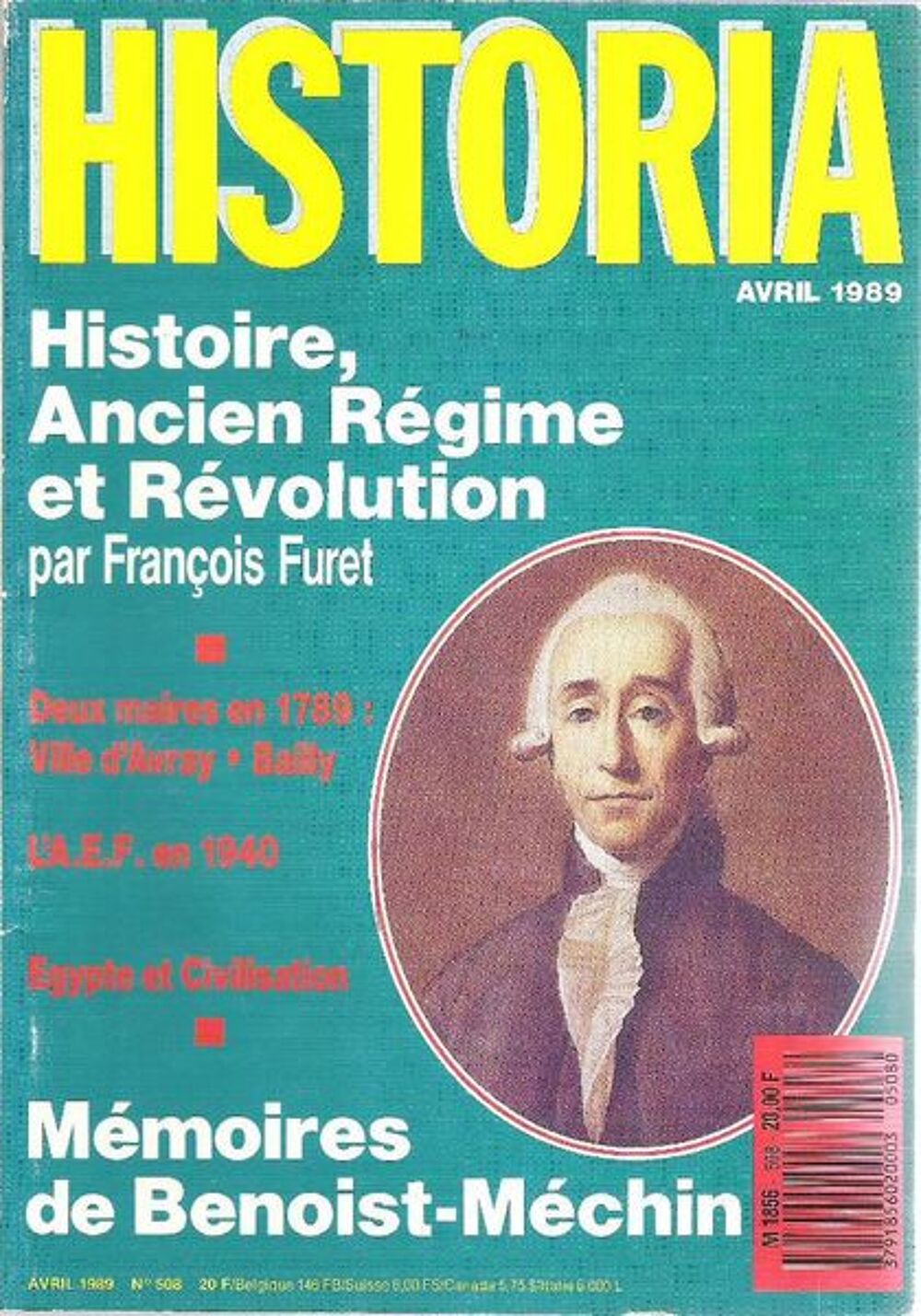 Revue magazine Historia n&deg; 508 (avril 1989) Livres et BD