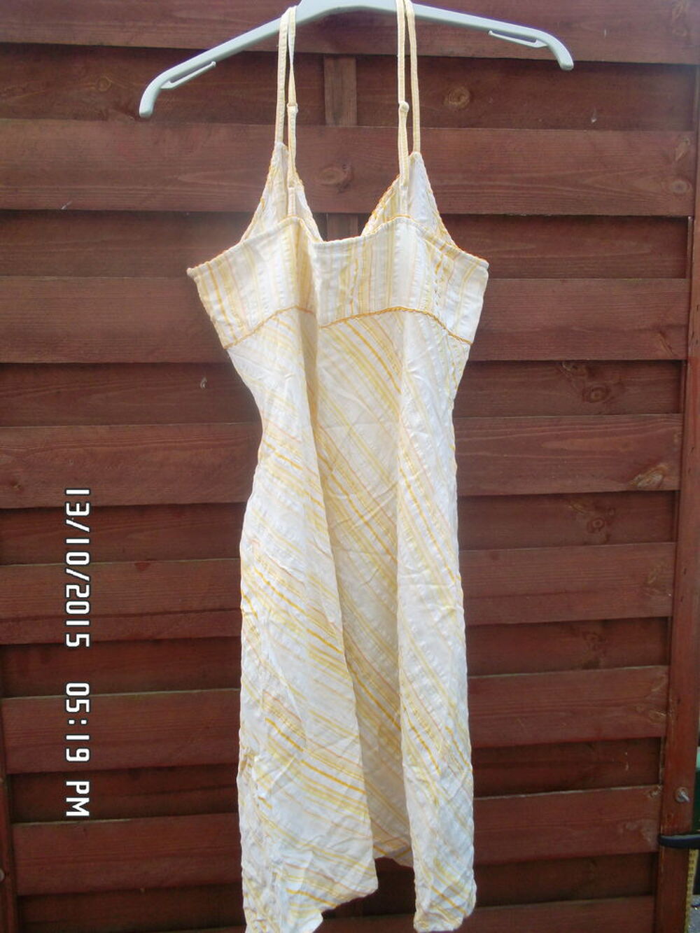 ROBE BLANCHE-JAUNE CLAIR CAMAIEU*JUSTE 3E*KIKI60230 Vêtements