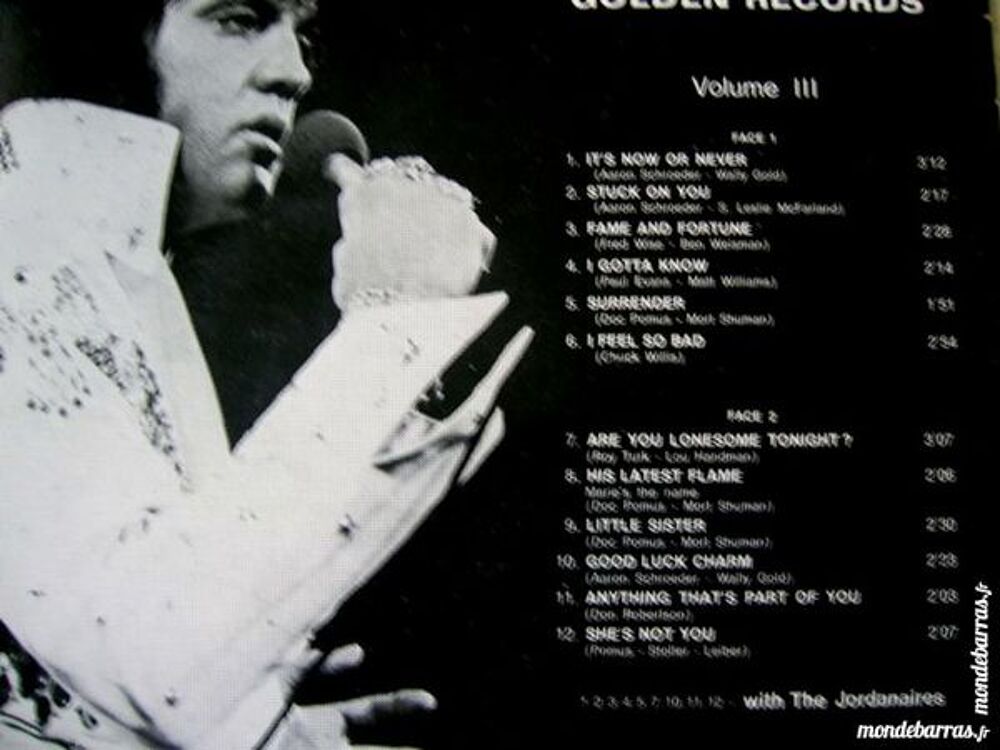 33 TOURS ELVIS PRESLEY Golden records Vol. 3 CD et vinyles