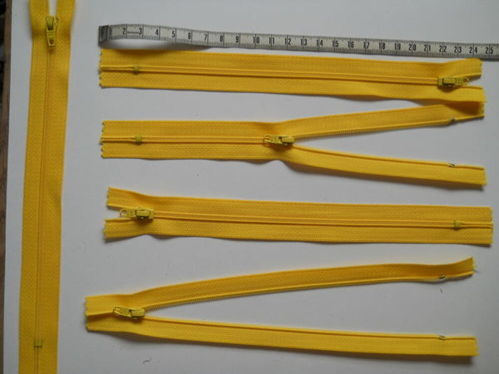 Fermeture polyester 20 cm "JAUNE VIF" Décoration