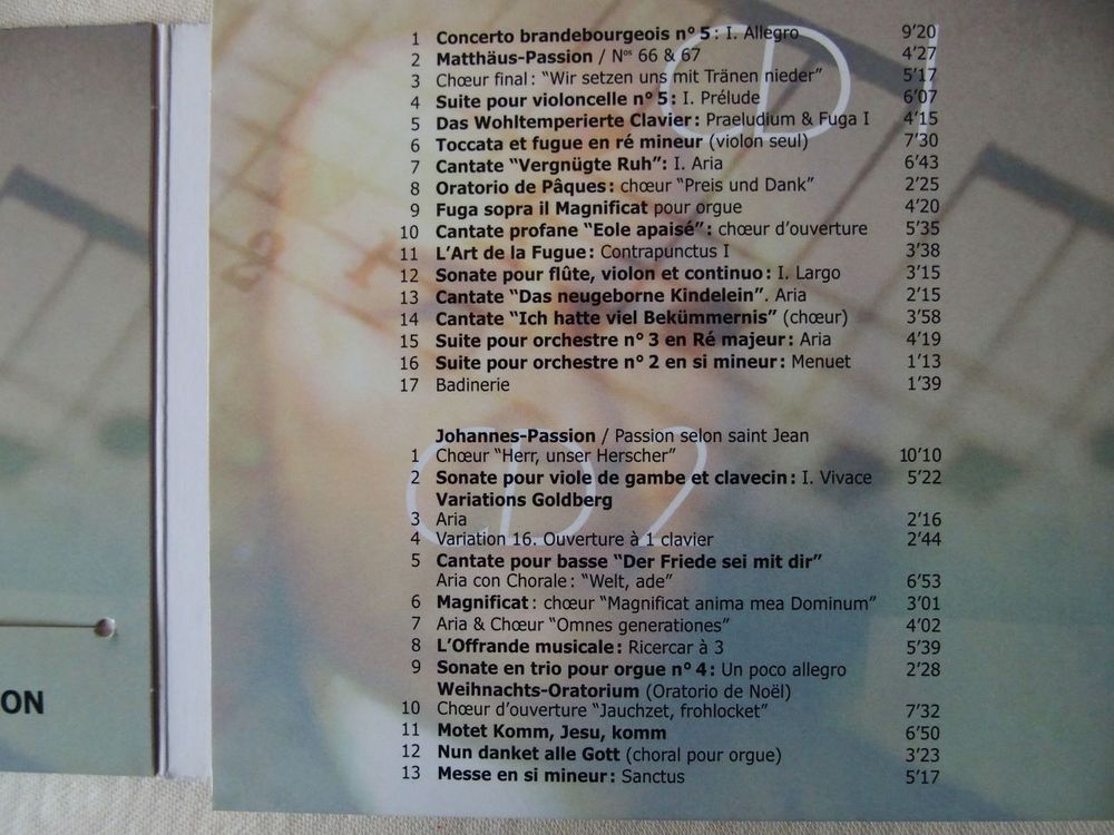 CD (2) JS BACH CD et vinyles