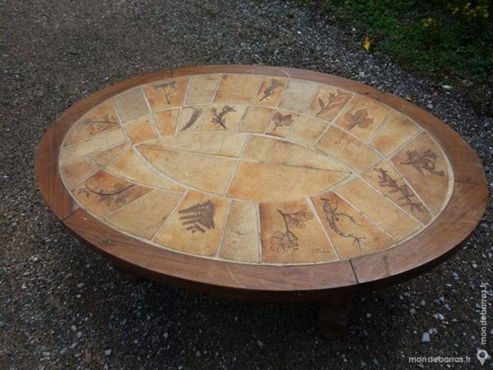 Table basse design empreintes de feuilles Meubles