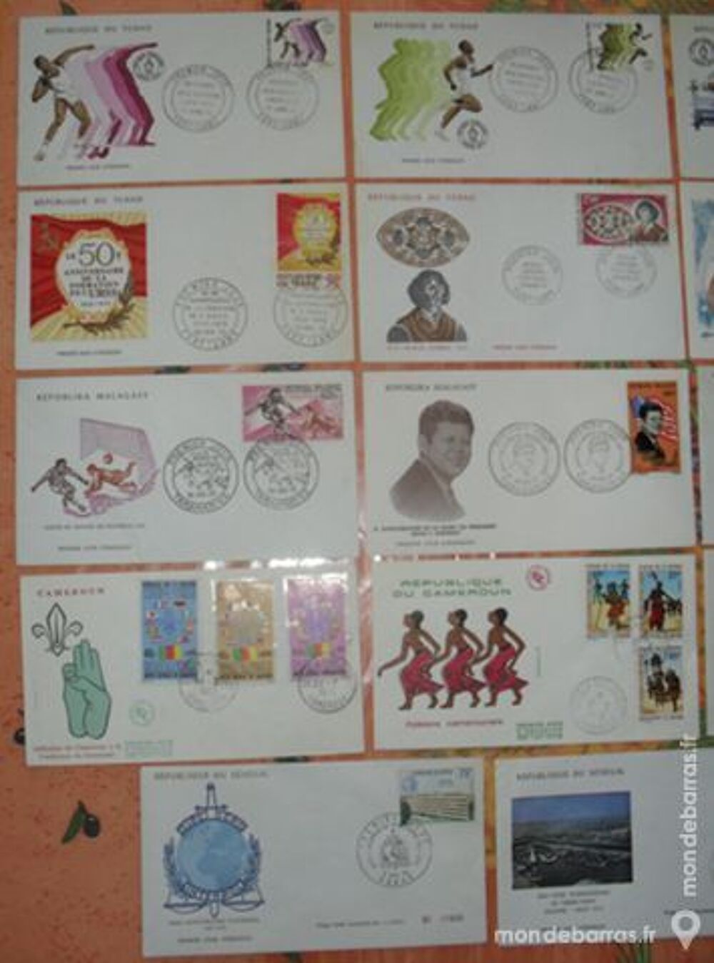 Lot de 14 Enveloppes 1er Jour d'&eacute;tats d'AFRIQUE 