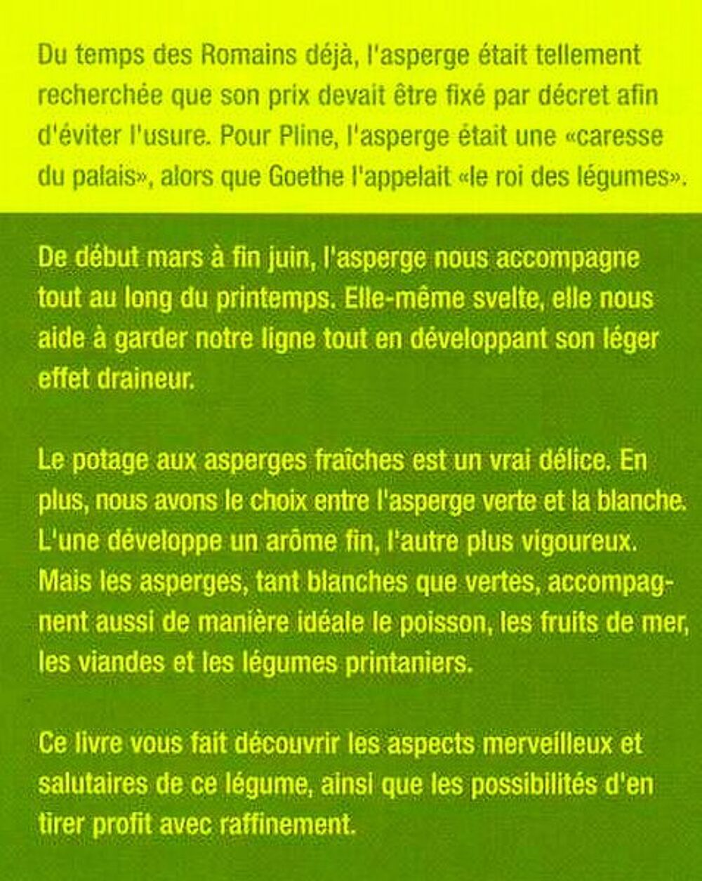 asperges / prixportcompris Livres et BD