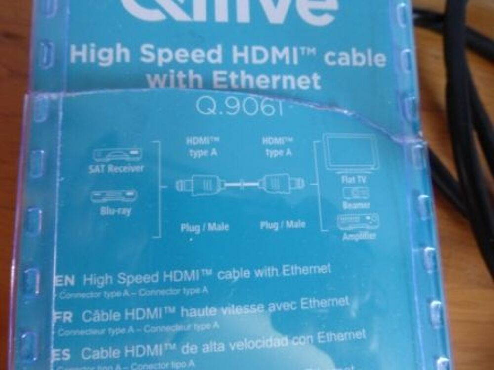 C&Acirc;BLE HDMI AVEC ETHERNET (TV vid&eacute;o) neuf Photos/Video/TV