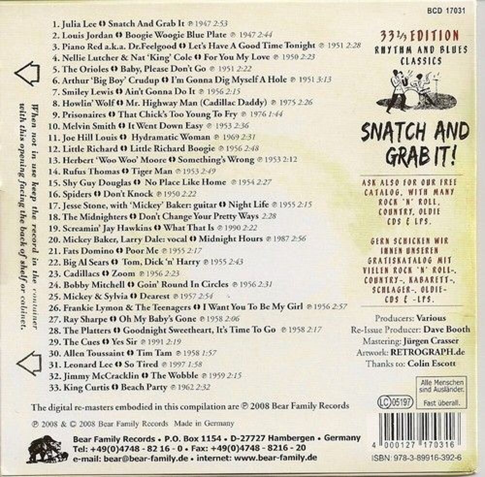 Snatch and grab It ! CD et vinyles