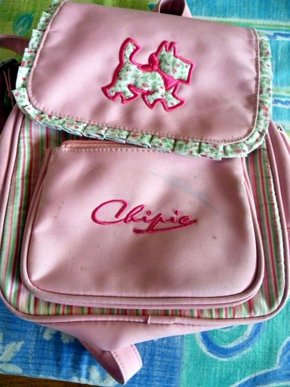 sac a dos rose dessin chien Maroquinerie