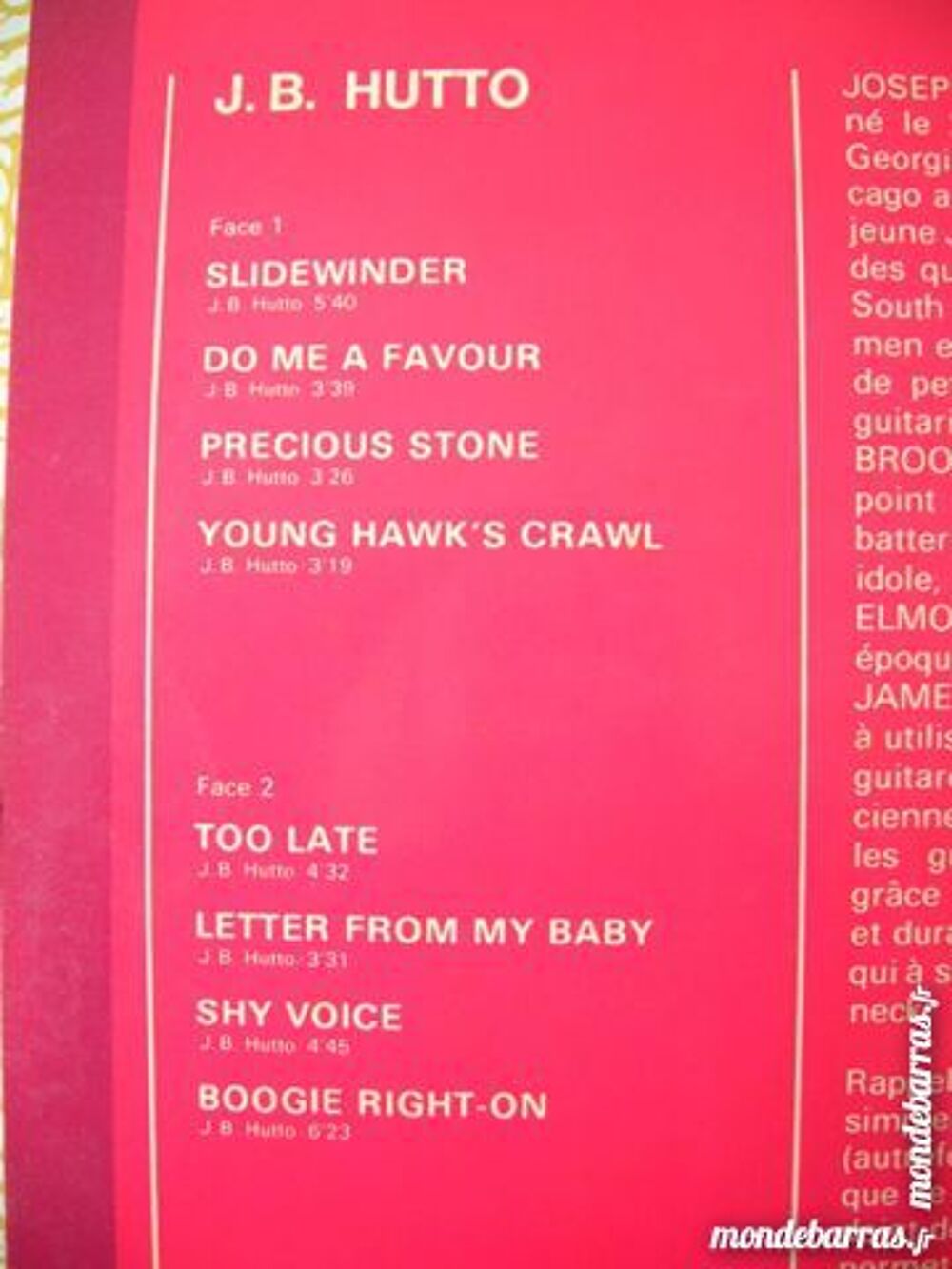 J.B. HUTTO Slidewinder - CHICAGO BLUES CD et vinyles