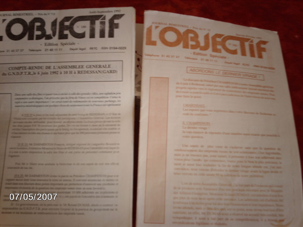 2 revues objectif de 1992; 1993 