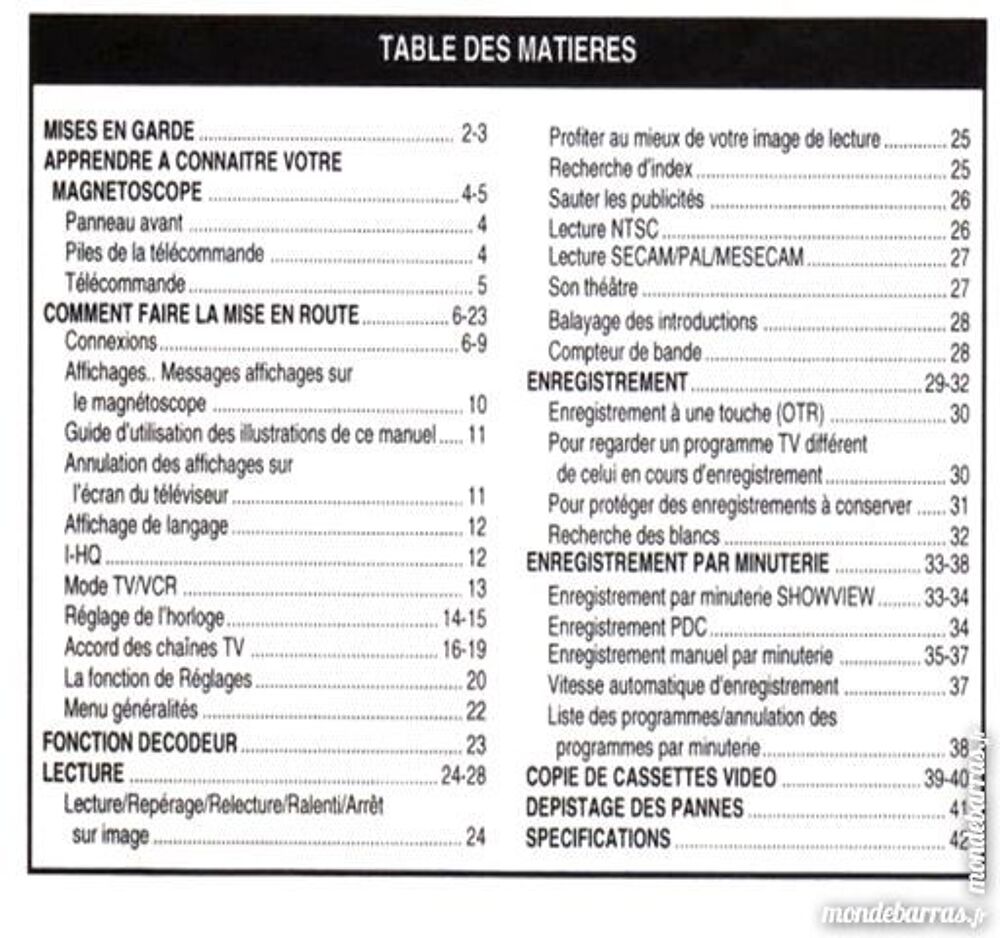 MAGNETOSCOPE AKA&Iuml; VS.G265 - mode d'emploi Livres et BD