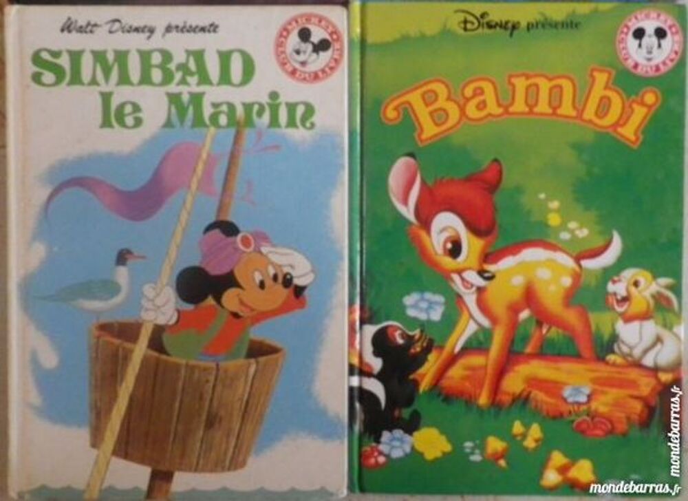 LOT 4 MICKEY CLUB DU LIVRE LION NEMO SIMBAD BAMBI Livres et BD