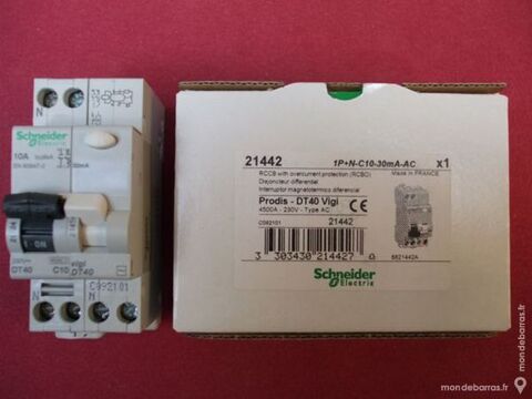 21442 DISJONCTEUR VIGI DT40 10A 1P+N 30mA AC 50 Tergnier (02)