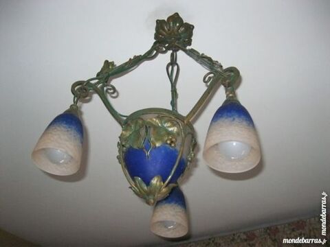 Lustre art dco fer forg  pte de verre Schneider 1 Valenciennes (59)
